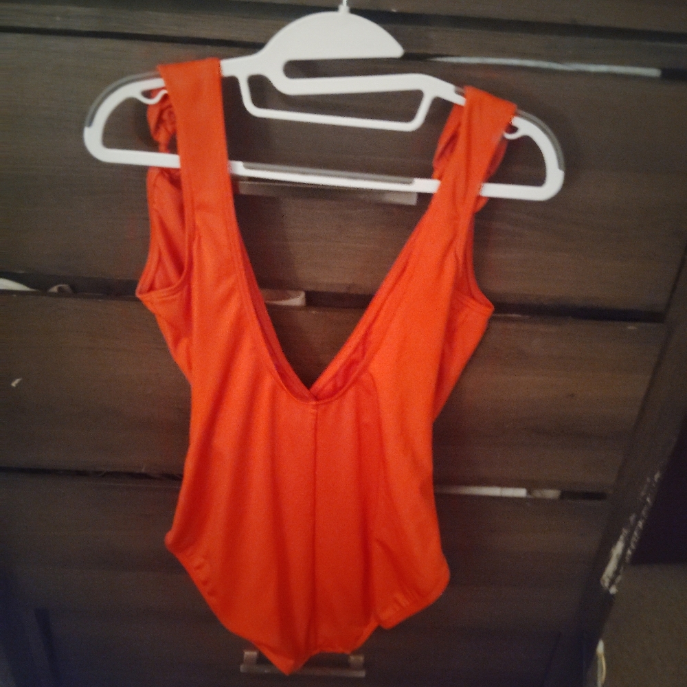 CARMEN MARC VALVO Deep V Cut One Piece Swimsuit - Vacation Vibes Size 14 - Picture 9 of 10